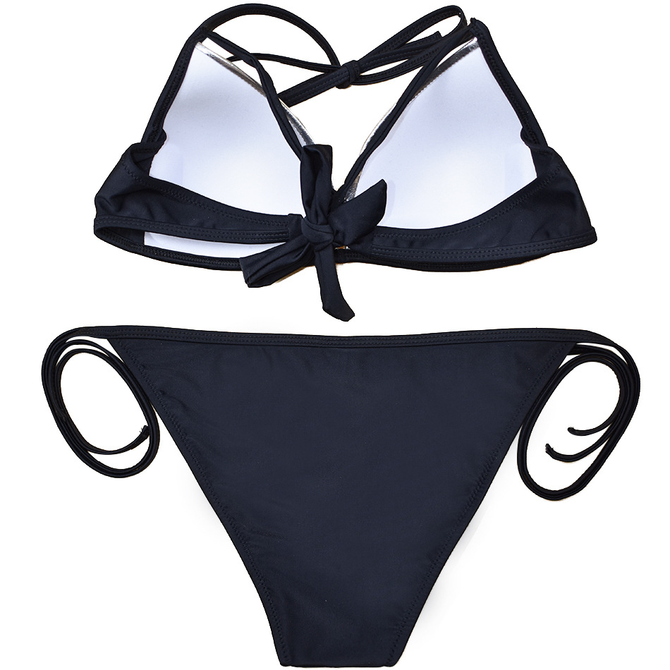 F4767-1 Swimsuit Women Push Up Bikinis Halter Bandage Swimwear Female Plus Size